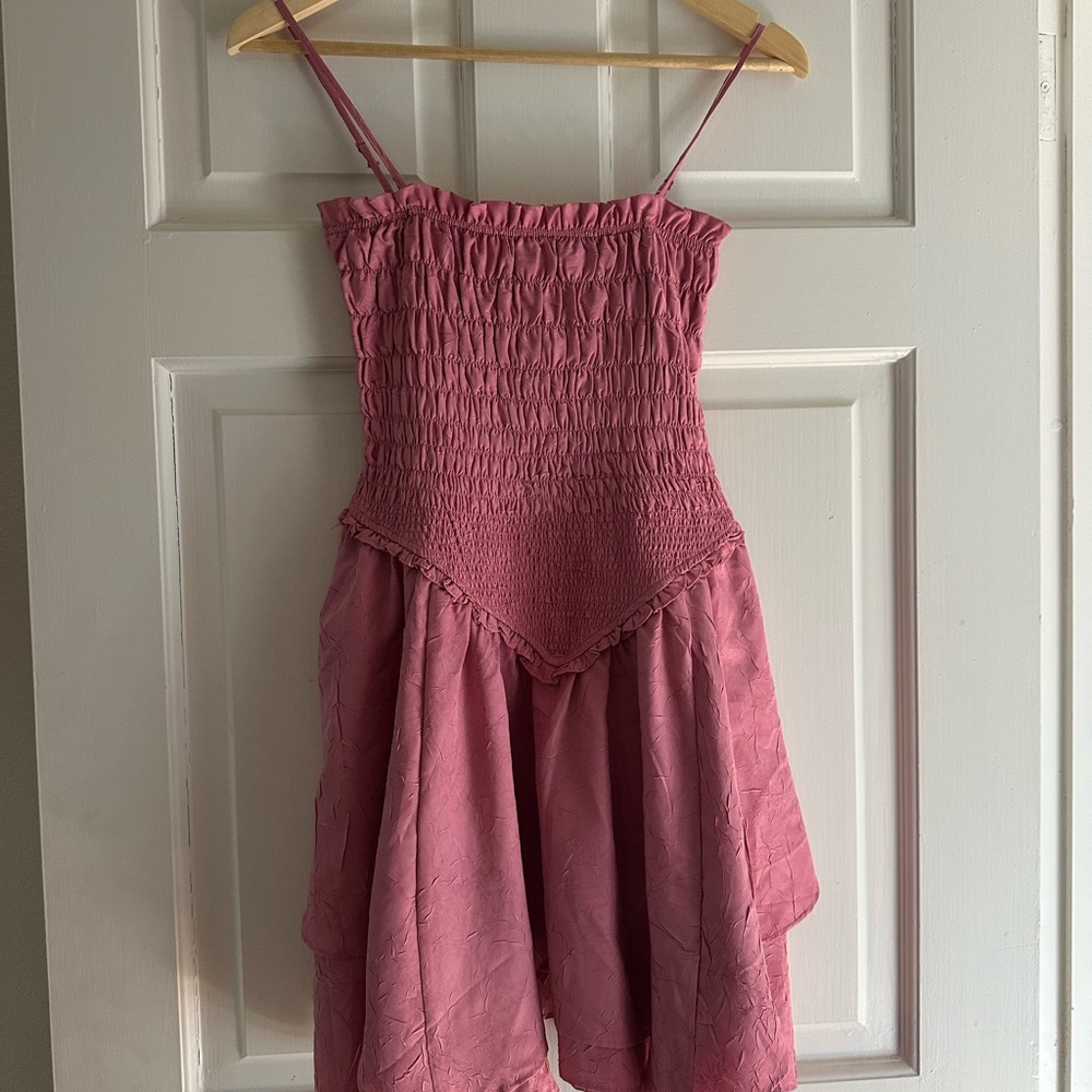 Urban Outfitters Rose Smocked Top